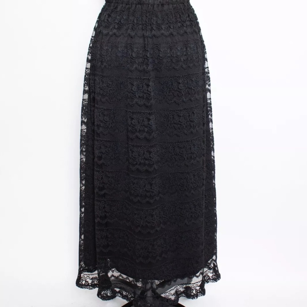 NWT Victor Costca Black Lace Maxi Skirt - 1x